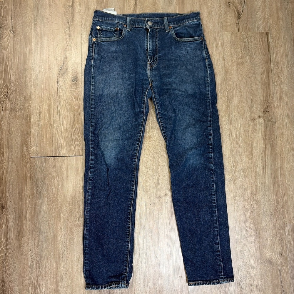 Levis 502 Mens Jeans 33x32 Dark Stretch Faded Tapered Cotton Blend